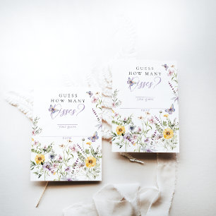 Cartão De Informações Jogo de beijos de Chá de panela Floral Roxo Butter