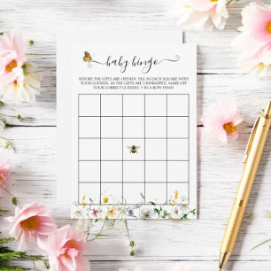 Cartão De Informações Jogo de Bingo de Flores Silvestres da Pradaria, Ab