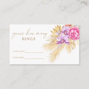 Cartão De Informações Jogo de casamento Boho grass - Adivinhe quantos an