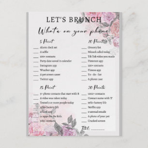 Cartão De Informações Jogo de Chá Bridal Brunch de 2 em 1