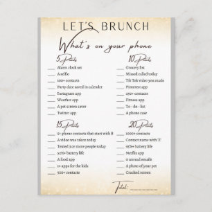 Cartão De Informações Jogo de Chá Bridal Brunch de 2 em 1