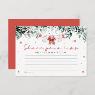 Cartão De Informações Jogo de Chá de fraldas de papai noel de Parentalid