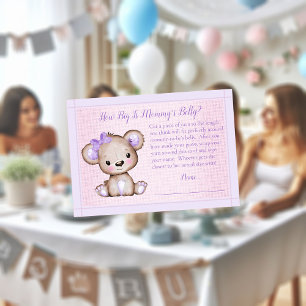 Cartão De Informações Jogo de Chá de fraldas de Urso Roxo do Mães Bell