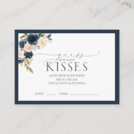 Cartão De Informações Jogo de Chá de panela Floral Azul-Blush Marinho El