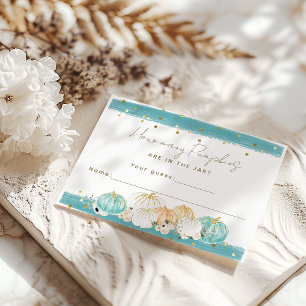 Cartão De Informações Jogo de Chá do Menino Minimalista da Abóbora