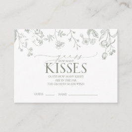 Cartão De Informações Jogo de Chá Floral Vitoriano Verde Sage