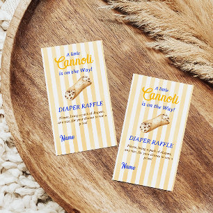 Cartão De Informações Jogo de Chuvada de Bebê Azul Amarelo Doce Cannoli 