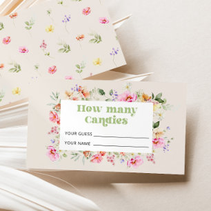 Cartão De Informações Jogo de chuveiro de bebê de flores silvestres Quan