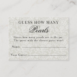 Cartão De Informações Jogo de Chuveiro de Noiva Lace Guess How Many Pear