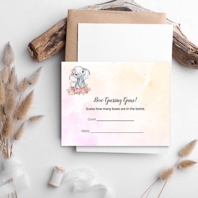 Cartão De Informações Jogo de Contenção de Chás de fraldas Elefantes (Criador carregado)