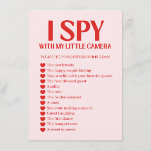 Cartão De Informações Jogo de Foto Retro I Spy de Casamento no Dia dos N