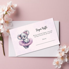 Cartão De Informações Jogo de Fralda Tutu Koala, Chá de Bebê Ballerina