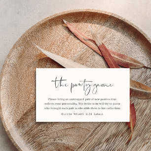 Cartão De Informações Jogo de Garantia de Chá de panela de Script Minima