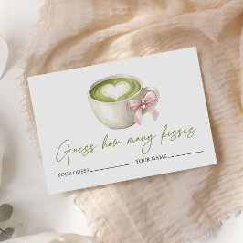 Cartão De Informações Jogo de Noivado Matcha Latte Quantos Beijos
