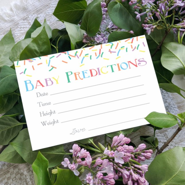 Cartão De Informações Jogo de Previsões de Bebês de Bebê Sprinkle (Criador carregado)