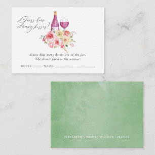 Cartão De Informações Jogo de Provando de Vinho de Chá de panela Floral