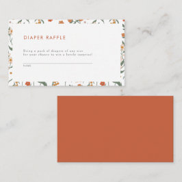 Cartão De Informações Jogo de Raffle da Fralda do Groovy Retro Moderno