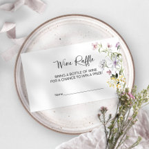 Jogo de rifa de vinho para chá de noiva Wildflower