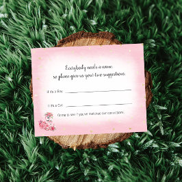 Cartão De Informações Jogo de Sugestões do Nome do Bebê Flamingo Balleri