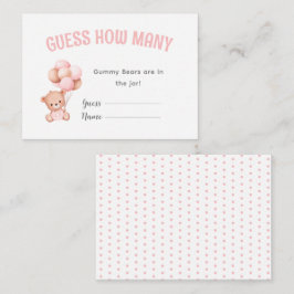 Cartão De Informações Jogo do Chá de fraldas do Urso de Teddy