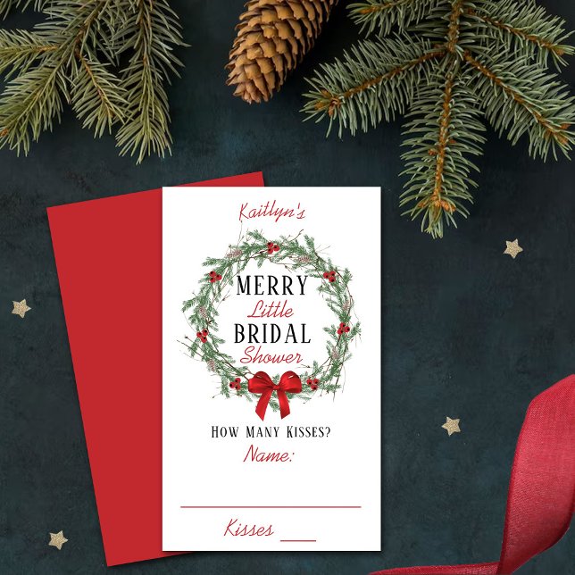 Cartão De Informações Jogo dos beijos do Chá de panela de Natal feliz (Criador carregado)