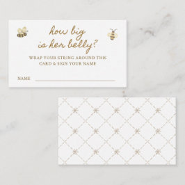 Cartão De Informações Jogo Pequeno Belly Chá de fraldas de Abelhas