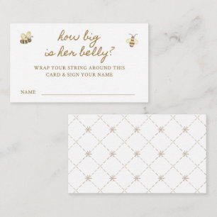 Cartão De Informações Jogo Pequeno Belly Chá de fraldas de Abelhas