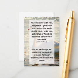 Cartão De Informações John 14:27 Paz Eu deixo com você, minha paz Eu dou