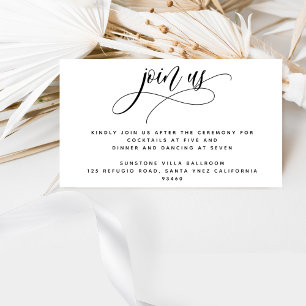 Cartão De Informações Junte-se a nós, Elegante Recepção Moderna de Calig