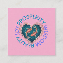 Cartão De Informações Koi good fortune pink and turquoise 