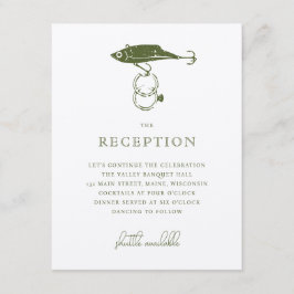 Cartão De Informações Kraft Brown Rustic Fish Lure Rings Moss Green