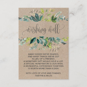 Cartão De Informações Kraft Foliage Weding Wishing Good