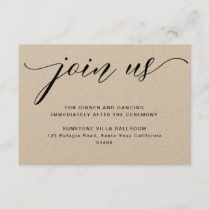 Cartão De Informações Kraft, placa de Recepção de casamento russa