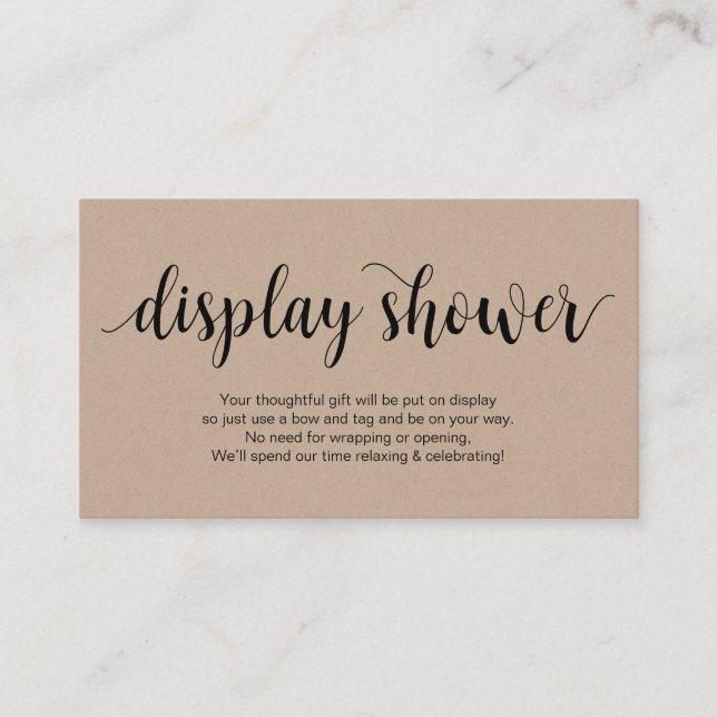 Cartão De Informações Kraft Russo Moderno, Script Preto, Chá (Frente)