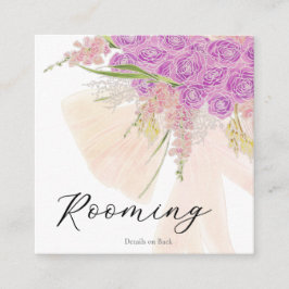 Cartão De Informações La Boca Rosa Bouquet de laço transparente Quarto