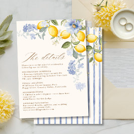 Cartão De Informações La Dolce Vita Lemon Citrus detalhes do casamento