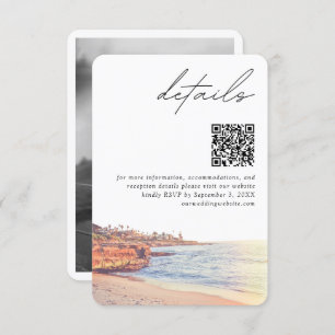 Cartão De Informações La Jolla Wedding Modern Details QR Code