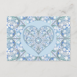 Cartão De Informações Lace cerâmico Azul claro