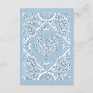 Cartão De Informações Lace cerâmico Azul claro