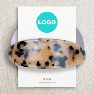 Cartão De Informações Laço de Cabelo Clips Adicionar Logotipo