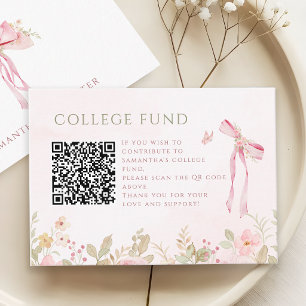 Cartão De Informações laço rosa jardim floral formatura faculdade fundo