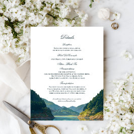 Cartão De Informações Lakeside Mountain Wedding Details Card