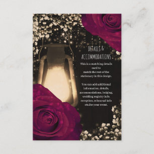 Cartão De Informações Lâmpada Rustic Glow Magenta Rosas Detalhes do Casa