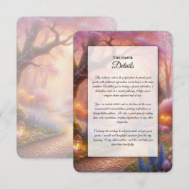 Cartão De Informações Lanterna de Casamento de Jardim Pastel Romântico