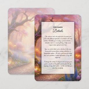 Cartão De Informações Lanterna de Casamento de Jardim Pastel Romântico