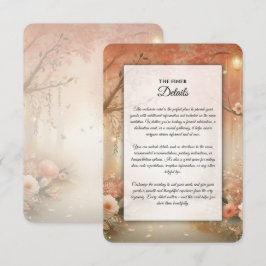 Cartão De Informações Lanterna de Casamento Floresta Encantada Rosa Pêss