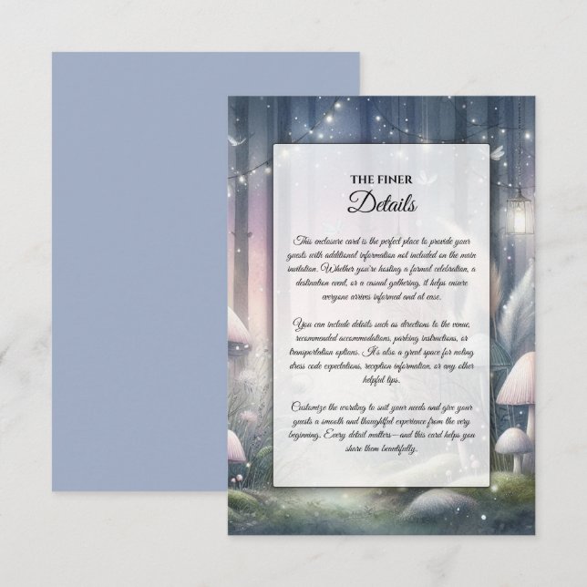 Cartão De Informações Lanternlight Sonha Floresta Encantada (Frente/Verso)