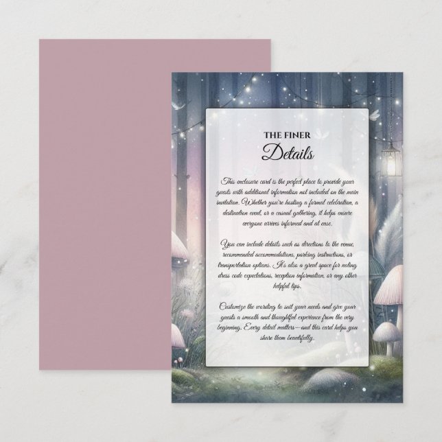 Cartão De Informações Lanternlight Sonha Floresta Encantada (Frente/Verso)