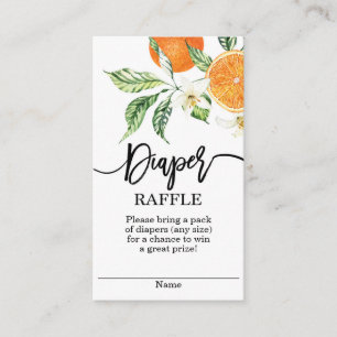 Cartão De Informações Laranja Cuties Fralda Raffle