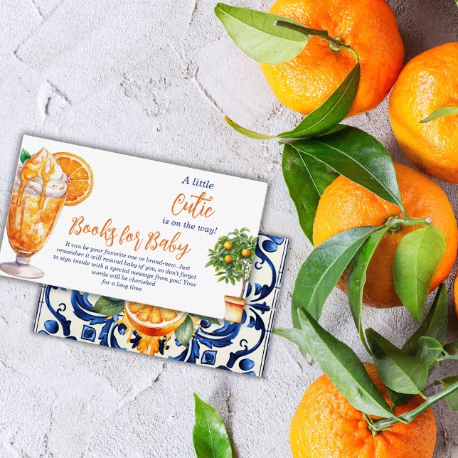 Cartão De Informações Laranja Fofa Citrino Verão Livro Jogo Chá de Bebê (Criador carregado)